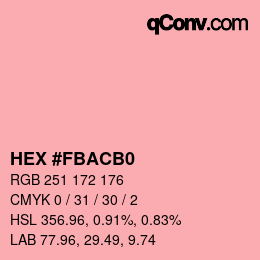カラーコード: HEX #FBACB0 | qconv.com