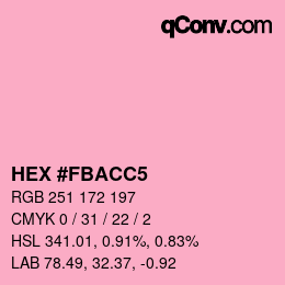 Farbcode: HEX #FBACC5 | qconv.com