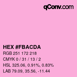 カラーコード: HEX #FBACDA | qconv.com