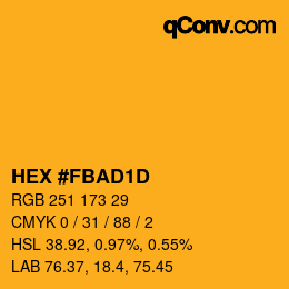 Color code: HEX #FBAD1D | qconv.com
