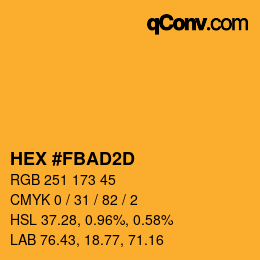 颜色代码: HEX #FBAD2D | qconv.com