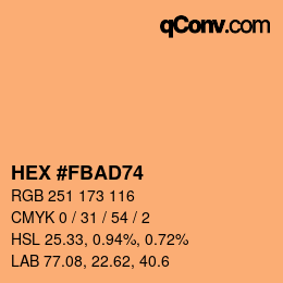 颜色代码: HEX #FBAD74 | qconv.com