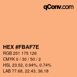 Color code: HEX #FBAF7E | qconv.com