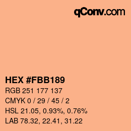 Farbcode: HEX #FBB189 | qconv.com