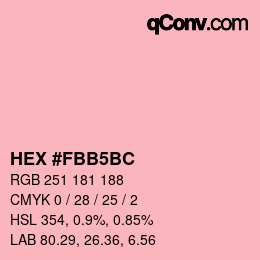 カラーコード: HEX #FBB5BC | qconv.com