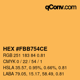 Farbcode: HEX #FBB754CE | qconv.com