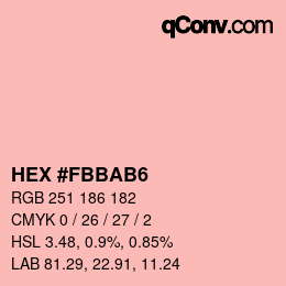 カラーコード: HEX #FBBAB6 | qconv.com