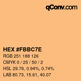 Color code: HEX #FBBC7E | qconv.com