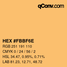 Color code: HEX #FBBF6E | qconv.com