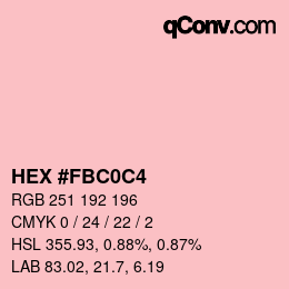 Color code: HEX #FBC0C4 | qconv.com