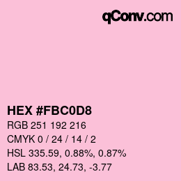 Color code: HEX #FBC0D8 | qconv.com