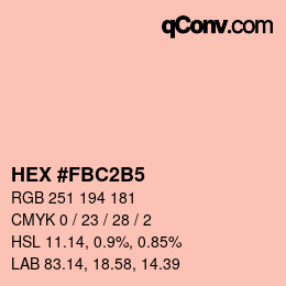 カラーコード: HEX #FBC2B5 | qconv.com