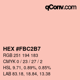 Código de color: HEX #FBC2B7 | qconv.com