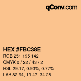 颜色代码: HEX #FBC38E | qconv.com