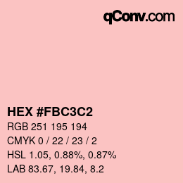 カラーコード: HEX #FBC3C2 | qconv.com