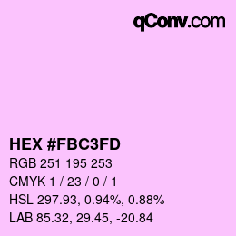 Color code: HEX #FBC3FD | qconv.com