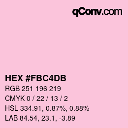 カラーコード: HEX #FBC4DB | qconv.com