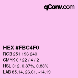 Color code: HEX #FBC4F0 | qconv.com