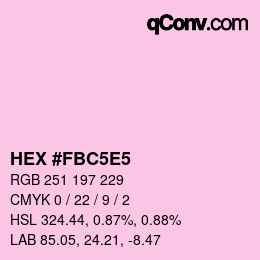 Farbcode: HEX #FBC5E5 | qconv.com