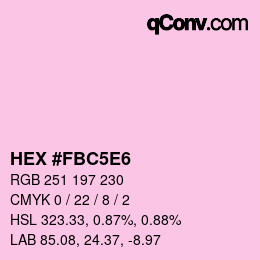 Code couleur: HEX #FBC5E6 | qconv.com