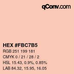 カラーコード: HEX #FBC7B5 | qconv.com