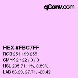 Color code: HEX #FBC7FF | qconv.com