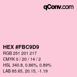 カラーコード: HEX #FBC9D9 | qconv.com