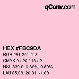 颜色代码: HEX #FBC9DA | qconv.com