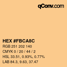 Color code: HEX #FBCA8C | qconv.com