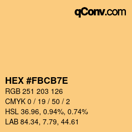 Color code: HEX #FBCB7E | qconv.com