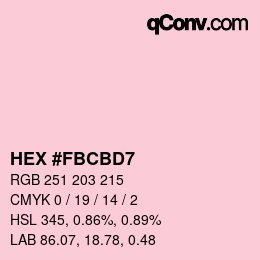 Farbcode: HEX #FBCBD7 | qconv.com