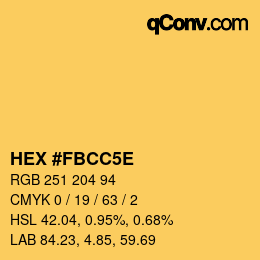 カラーコード: HEX #FBCC5E | qconv.com