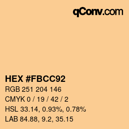 Color code: HEX #FBCC92 | qconv.com