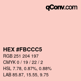 Color code: HEX #FBCCC5 | qconv.com