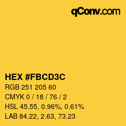 Color code: HEX #FBCD3C | qconv.com