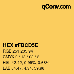 カラーコード: HEX #FBCD5E | qconv.com