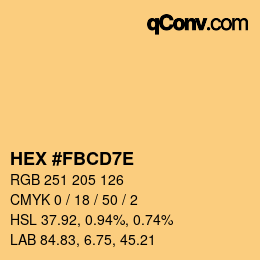 Color code: HEX #FBCD7E | qconv.com