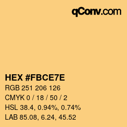 カラーコード: HEX #FBCE7E | qconv.com