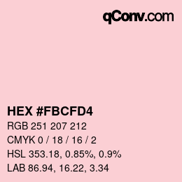 Color code: HEX #FBCFD4 | qconv.com