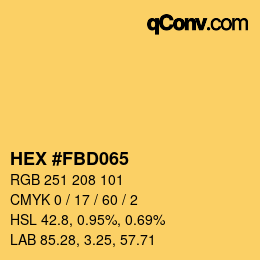 Color code: HEX #FBD065 | qconv.com