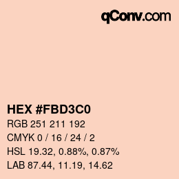 Farbcode: HEX #FBD3C0 | qconv.com