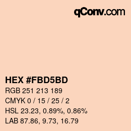 カラーコード: HEX #FBD5BD | qconv.com
