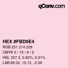 カラーコード: HEX #FBD6E4 | qconv.com