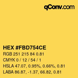Código de color: HEX #FBD754CE | qconv.com