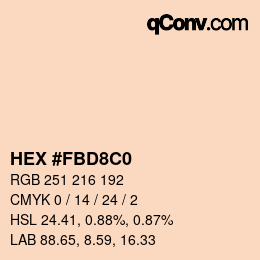 Farbcode: HEX #FBD8C0 | qconv.com