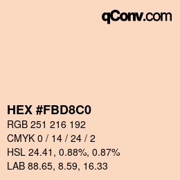 Color code: HEX #FBD8C0 | qconv.com