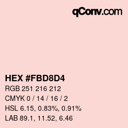 Color code: HEX #FBD8D4 | qconv.com