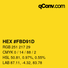 カラーコード: HEX #FBD91D | qconv.com