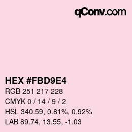 Color code: HEX #FBD9E4 | qconv.com