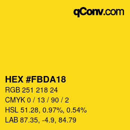 Color code: HEX #FBDA18 | qconv.com